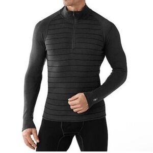 Smartwool Merino NTS Mid 250 1/4 zip striped long sleeve men's size medium